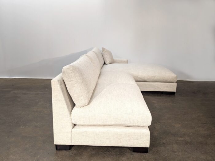 Max Sectional Armless Sofa- RHF Custom Chaise - Wesley Linen - Image 4