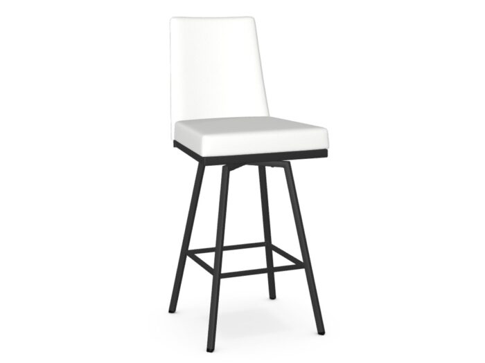 Amisco Linea Upholstered Counter Swivel Stool- Black Coral 25- Blizzard DH - Image 5