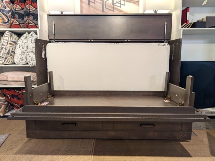 Cabinet Bed Queen Size - Console Desk – Dark Grey - Image 3