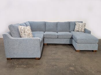 Mateo Sectional - RHF Sofa & Sofa W/Return & Bumper- Marley French Blue