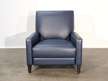 Linus Push Back Leather Recliner - Astro Cobalt