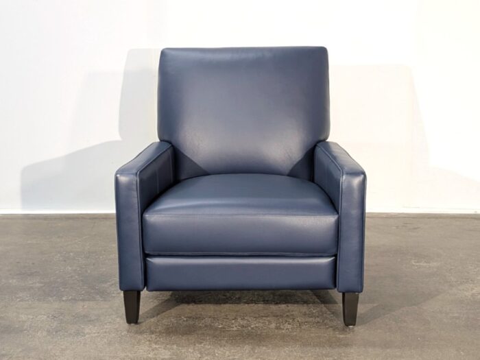Linus Push Back Leather Recliner - Astro Cobalt