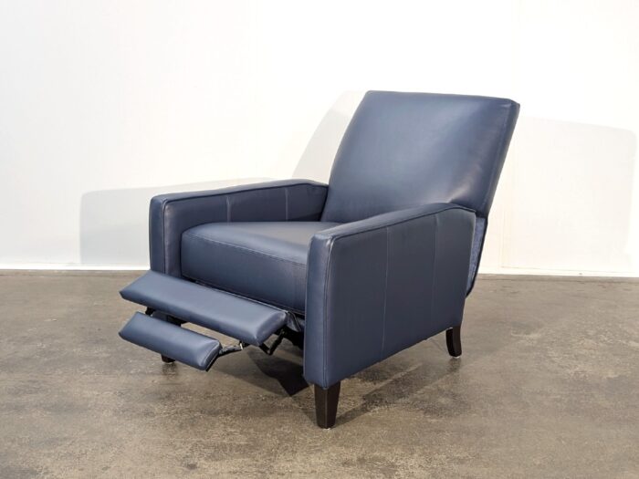 Linus Push Back Leather Recliner - Astro Cobalt - Image 4