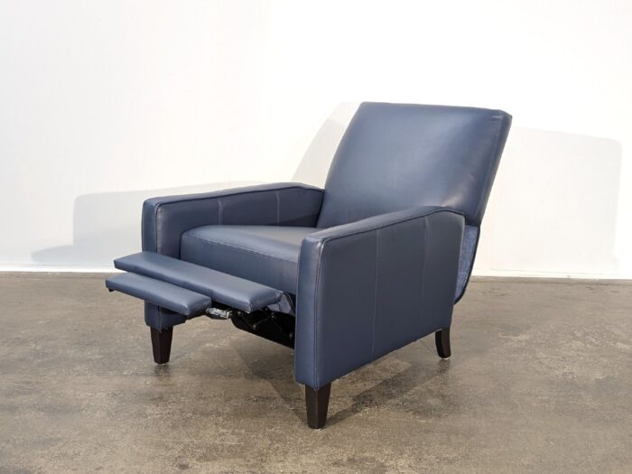 Linus Push Back Leather Recliner - Astro Cobalt - Image 3