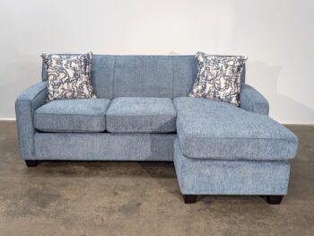 Trent Queen Sofa Bed w/ Bumper – Delicate Blue