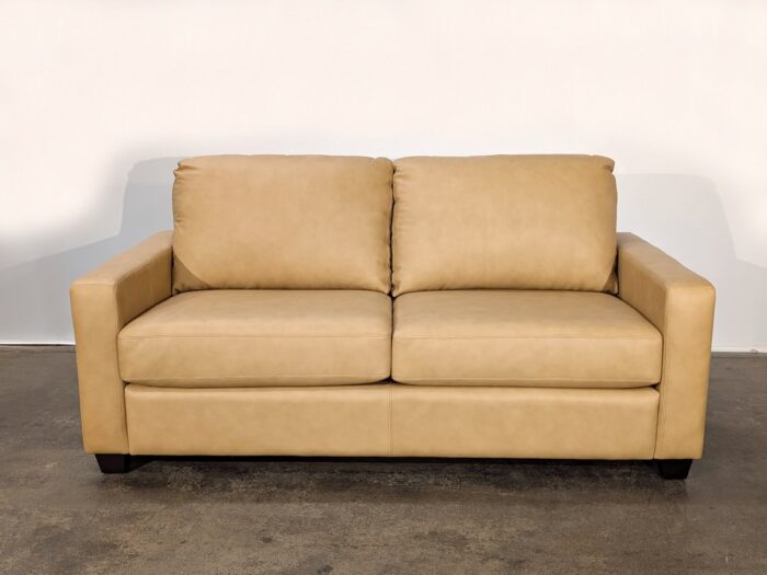 Layne Condo Sofa- Barrel Tan Leather