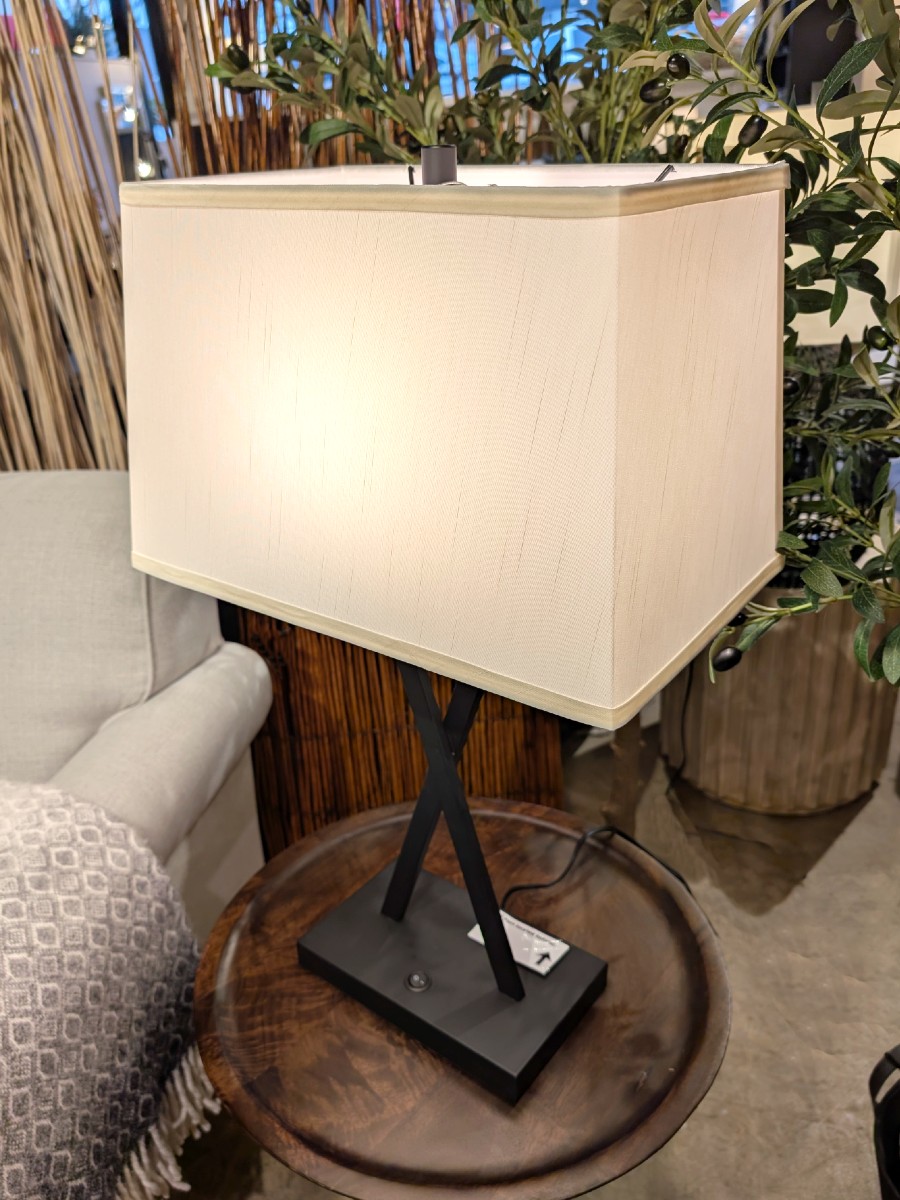 Table Lamp- Square Shade X - USB Port - Image 2