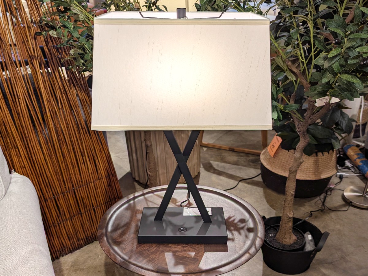 Table Lamp- Square Shade X - USB Port