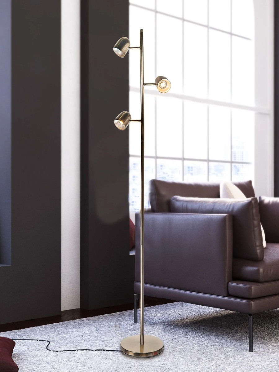 Brushed Nickel - 3 Head- Tall Floor Lamp - Image 4