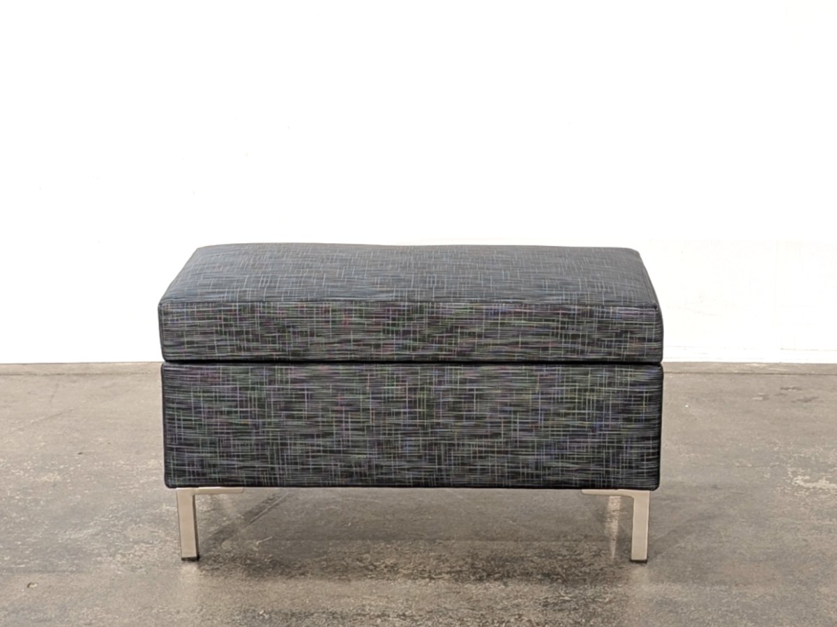 Custom Storage Rectangular Ottoman - Elite Tupelo Vinyl
