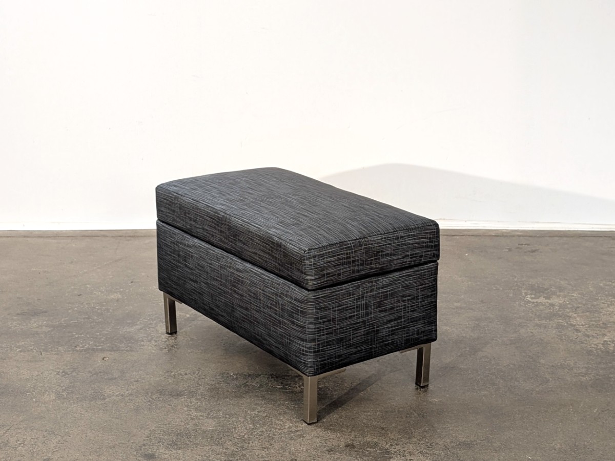 Custom Storage Rectangular Ottoman - Elite Tupelo Vinyl - Image 2