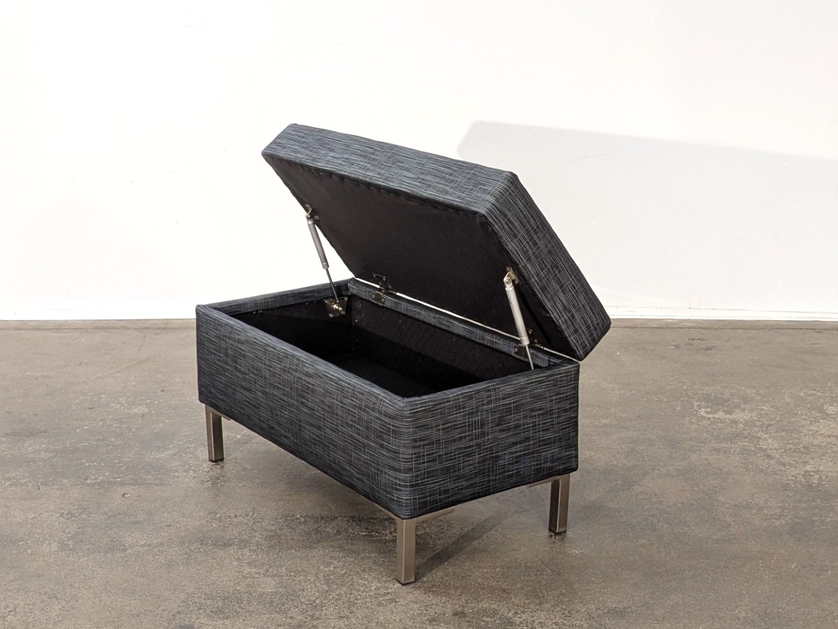 Custom Storage Rectangular Ottoman - Elite Tupelo Vinyl - Image 3