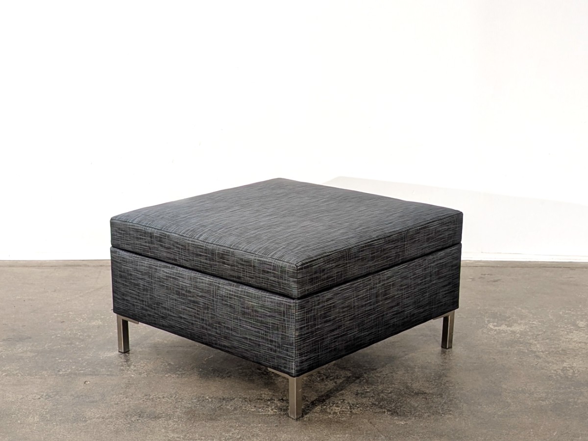 Custom Storage Square Ottoman - Elite Tupelo Vinyl - Image 2