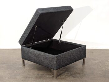 Custom Storage Square Ottoman - Elite Tupelo Vinyl