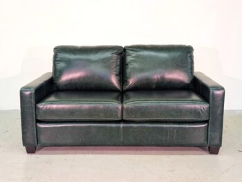 Layne Condo Sofa- Genius Green Leather