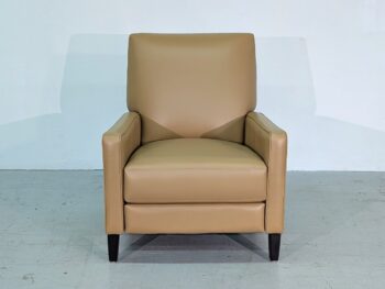 Linus Push Back Leather Recliner - City Mustard