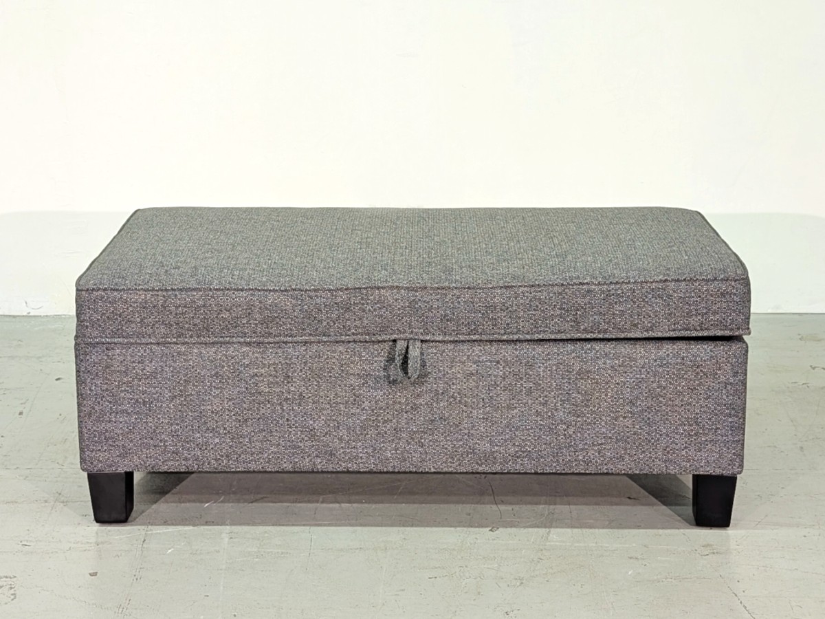 Custom Storage Ottoman - Willow Smoke