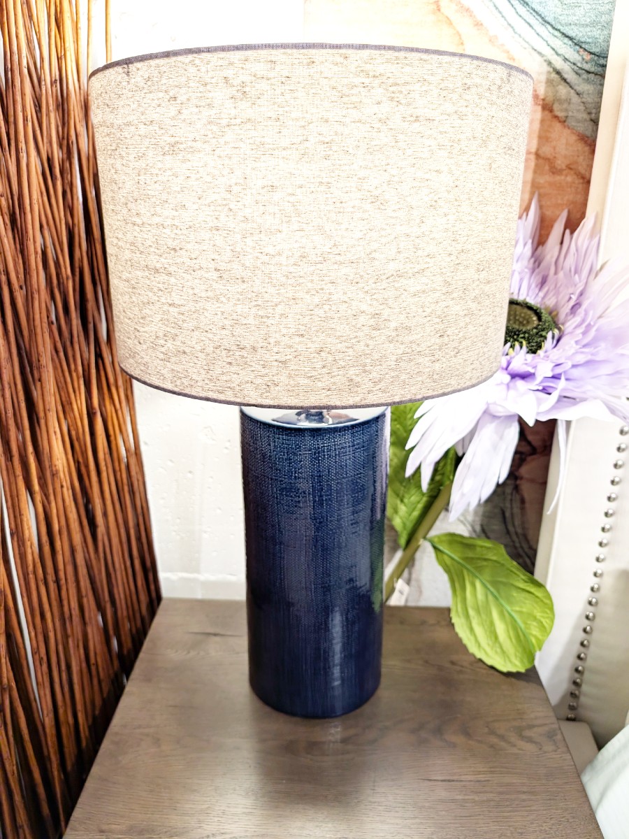 Blue Vase - Grey Shade - Table Lamp - Image 2