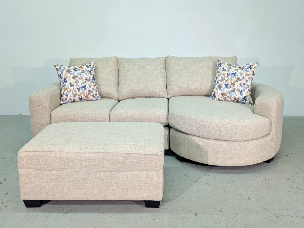 Connor RHF Round Chaise- 2 pc Sectional – Prelude Pebble - Image 4