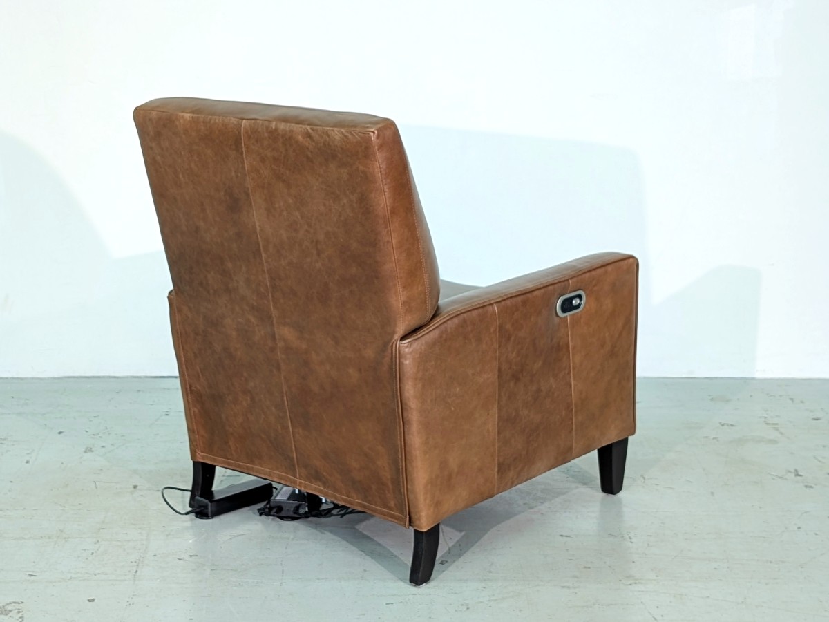 Linus Push Back Leather Power Recliner - Cowboy Latte - Image 5