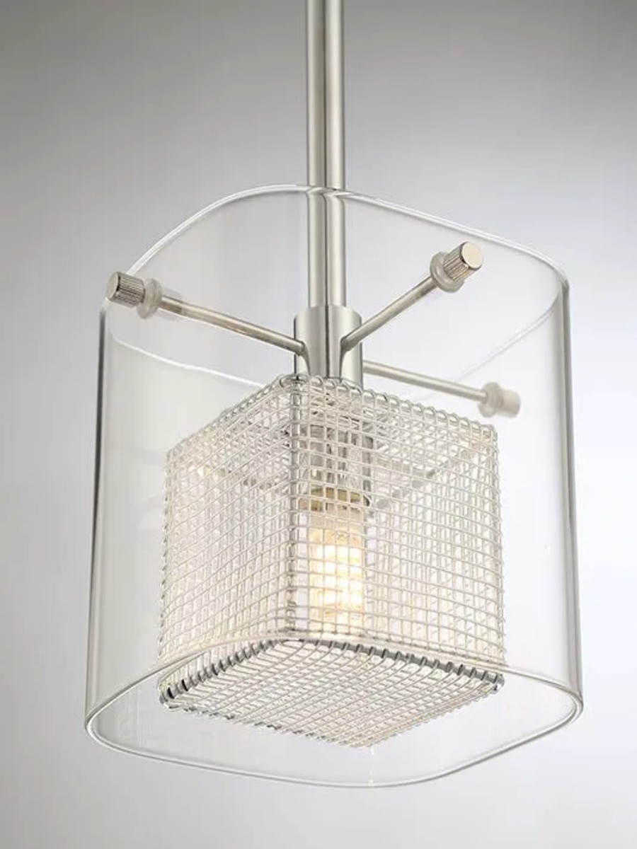 Cube- Glass Shade - Ceiling Fixture