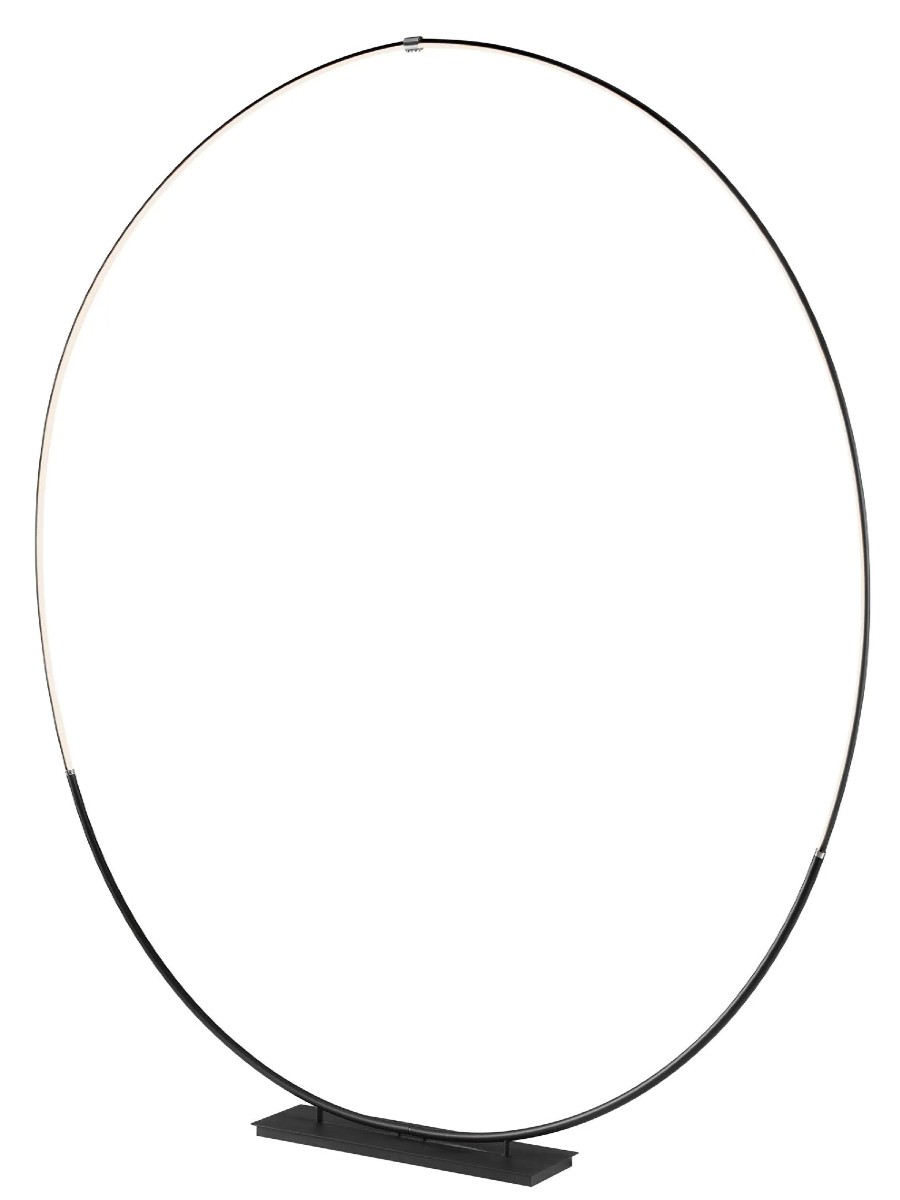 Floor Lamp - Round Circle LED - Black