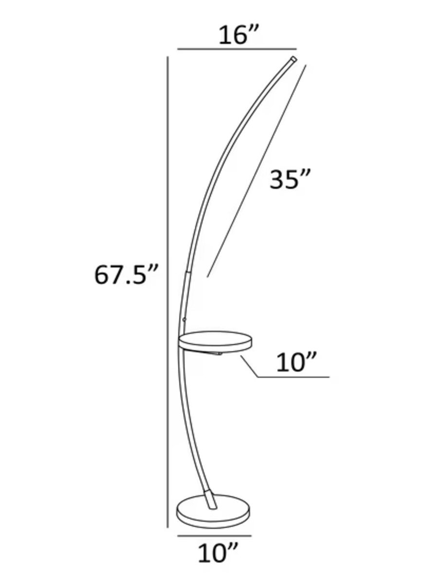 Floor Arc Lamp- Black - Image 3