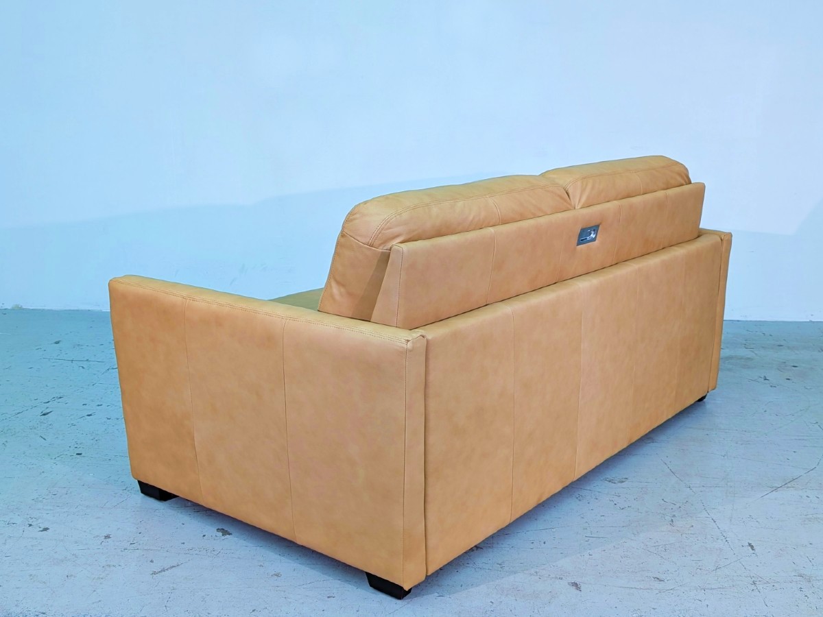 Lachlan-5 Double Sofa Bed - Barrel Tan Leather - Image 7