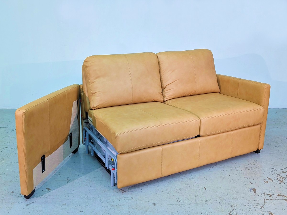 Lachlan-5 Double Sofa Bed - Barrel Tan Leather - Image 8
