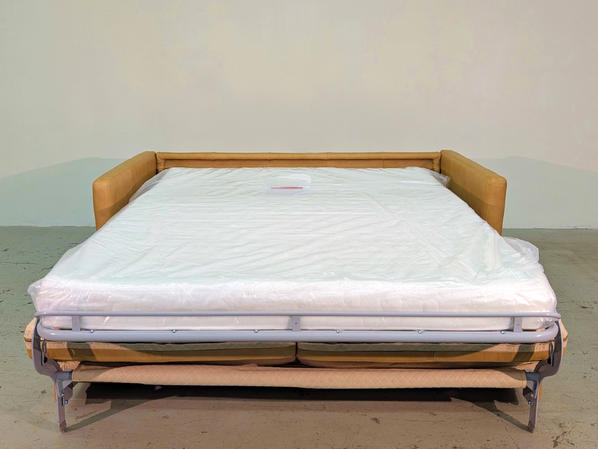 Lachlan-5 Double Sofa Bed - Barrel Tan Leather - Image 6