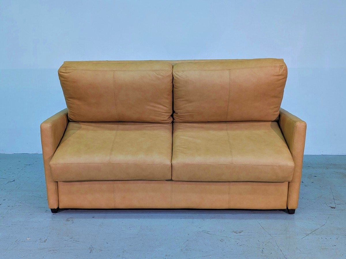 Lachlan-5 Double Sofa Bed - Barrel Tan Leather - Image 2