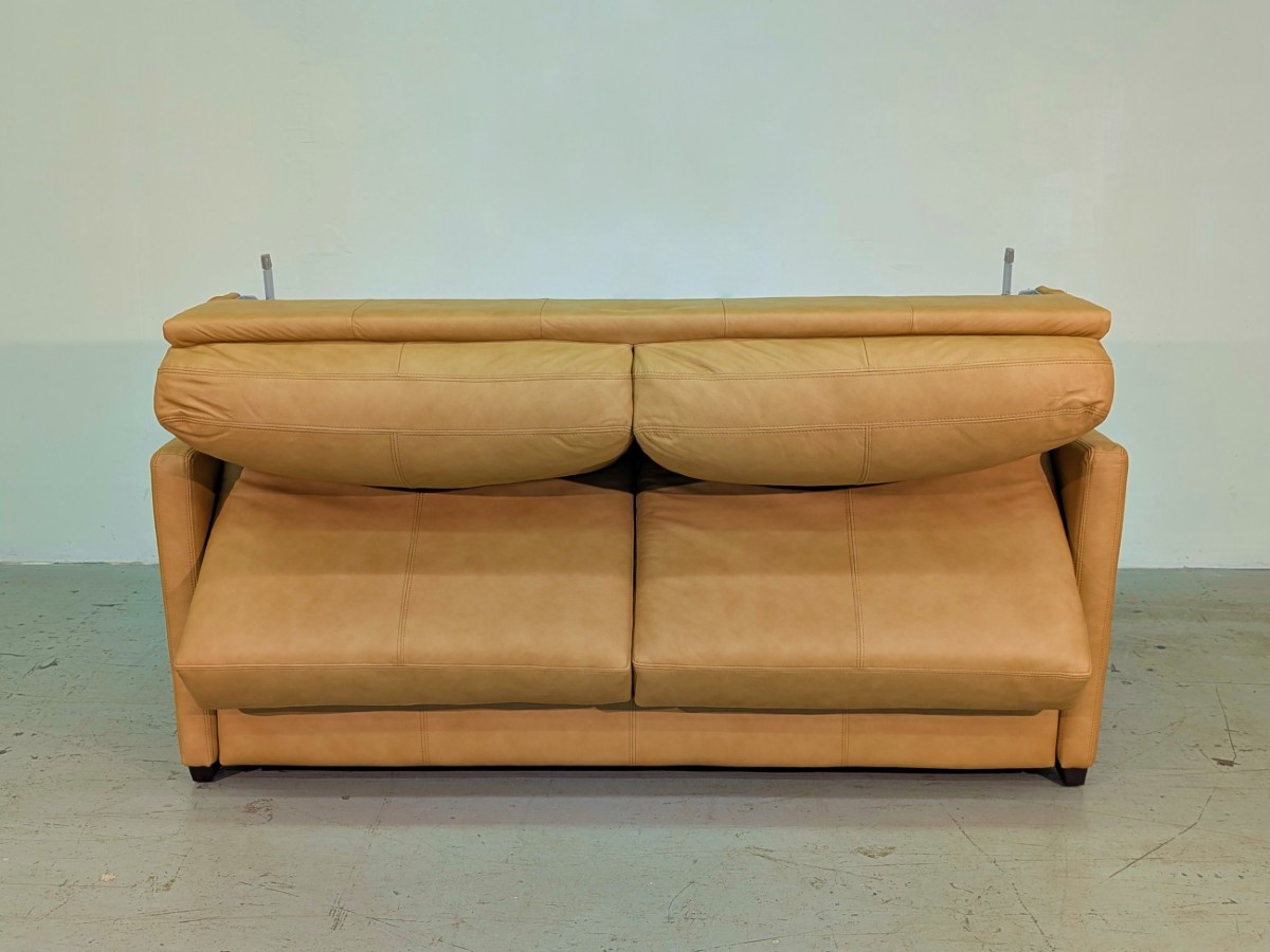Lachlan-5 Double Sofa Bed - Barrel Tan Leather - Image 3