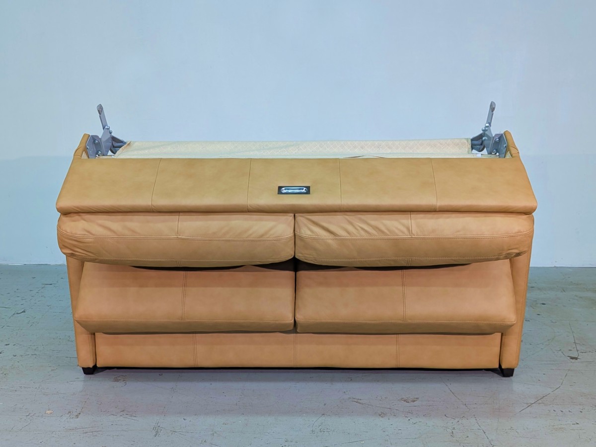 Lachlan-5 Double Sofa Bed - Barrel Tan Leather - Image 4