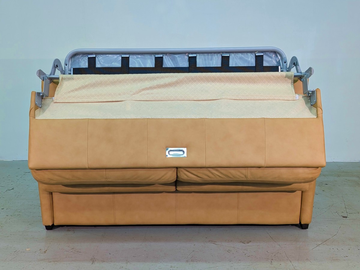 Lachlan-5 Double Sofa Bed - Barrel Tan Leather - Image 5