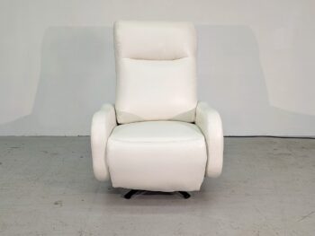 Lando Leather Swivel Power Recliner - Ostia Cream