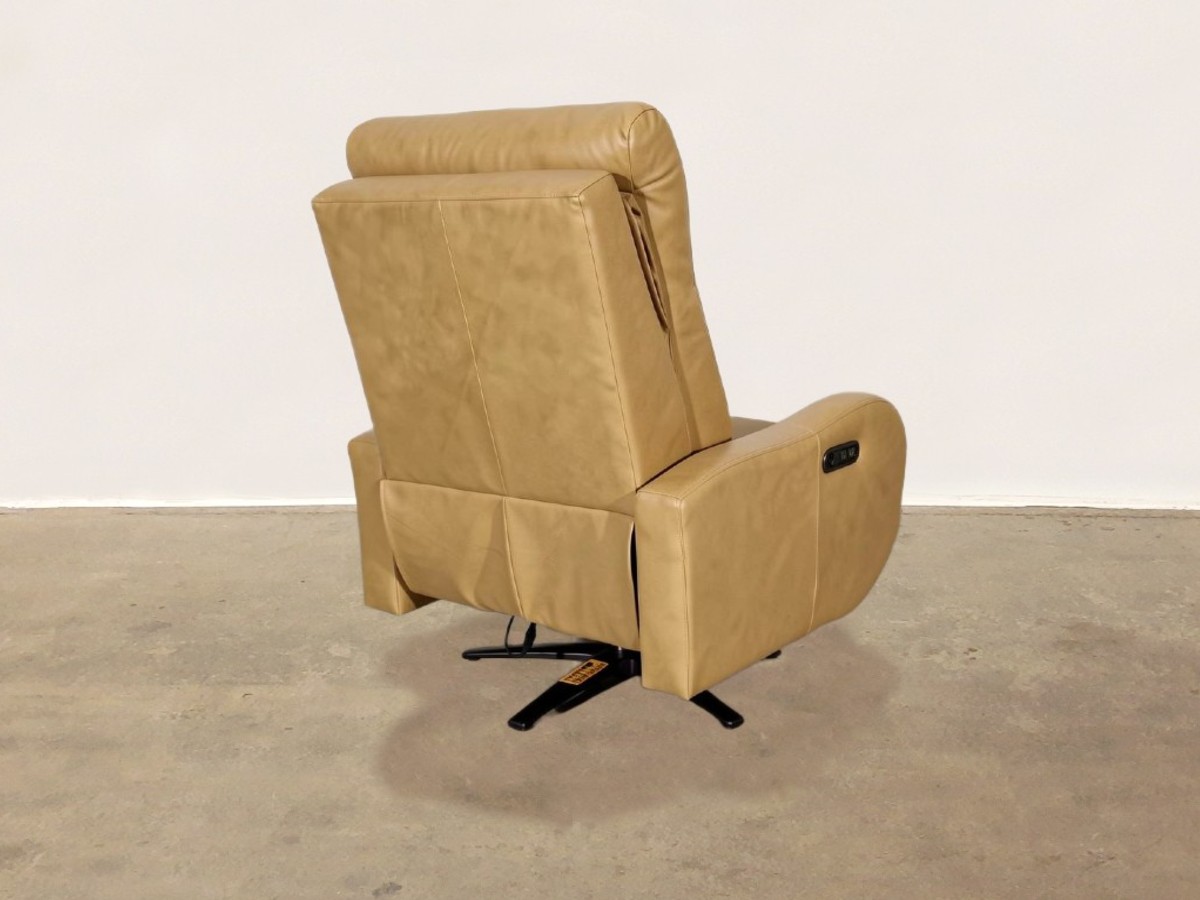 Lando Leather Swivel Power Recliner - Barrel Tan - Image 6